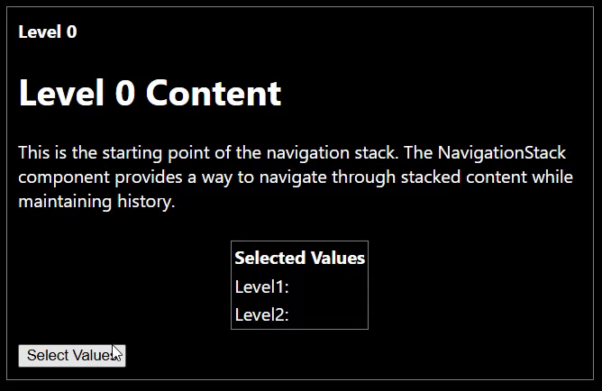 Demonstration of nested workflow navigation.