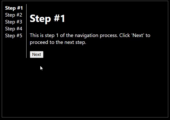Demonstration of a multi-step wizard.